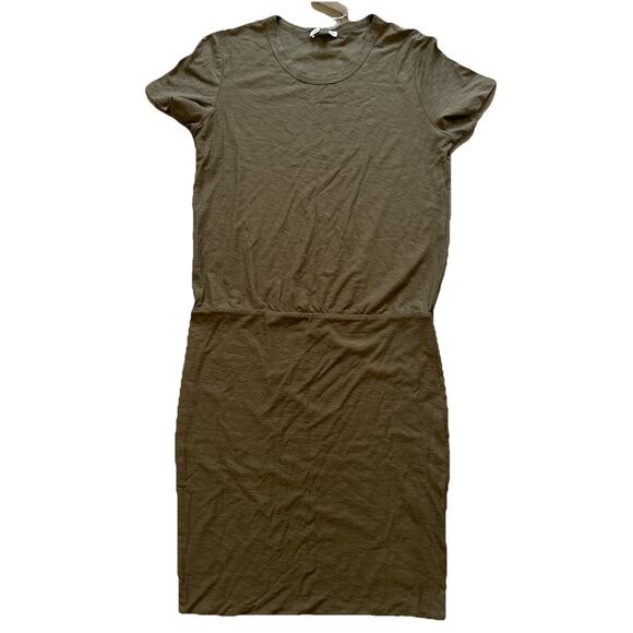 $225 NEW Standard James Perse Olive Green Cotton Modal Dress WSVH6467CU Womens 2 - Picture 1 of 3